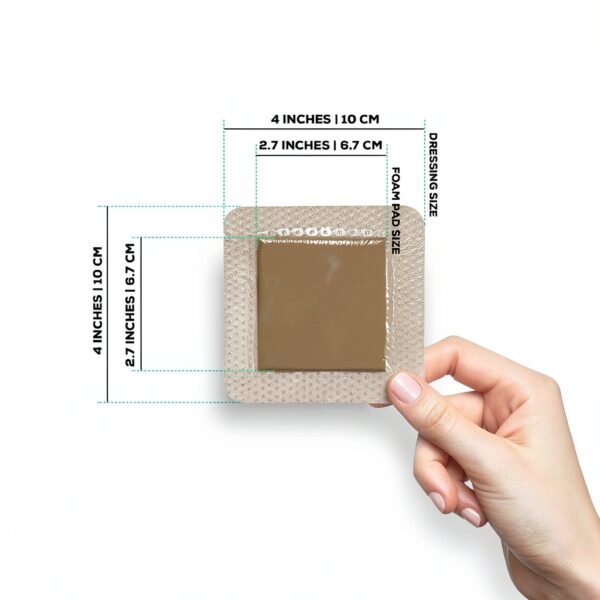 MED WAY Wound Dressing 4x4 Absorbent Water Resistant Foam-2