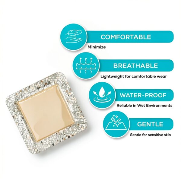 MED WAY Wound Dressing 4x4 Absorbent Water Resistant Foam-4