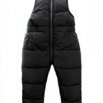 Happy Cherry Baby Girls Snow Bib Pants Down Padded Water-0