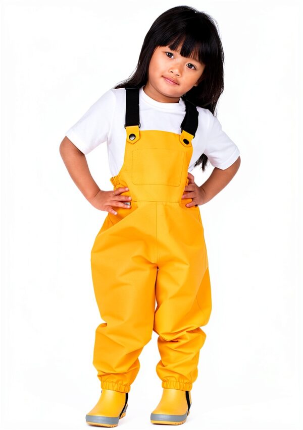 Twinklebelle Kids Waterproof Rain Pants Adjustable Bib-0