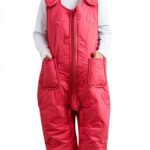 Baby Snowsuit Sleeveless Thermal Insulation Winter Bib Pants-0