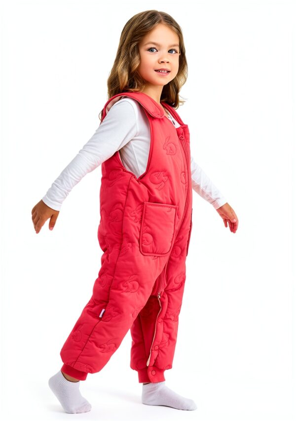 Baby Snowsuit Sleeveless Thermal Insulation Winter Bib Pants-2