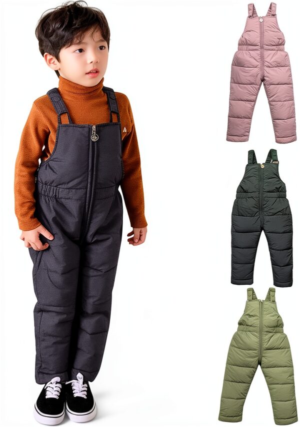Generic Boys Snowsuit Insulated Waterproof Winter Bib-4